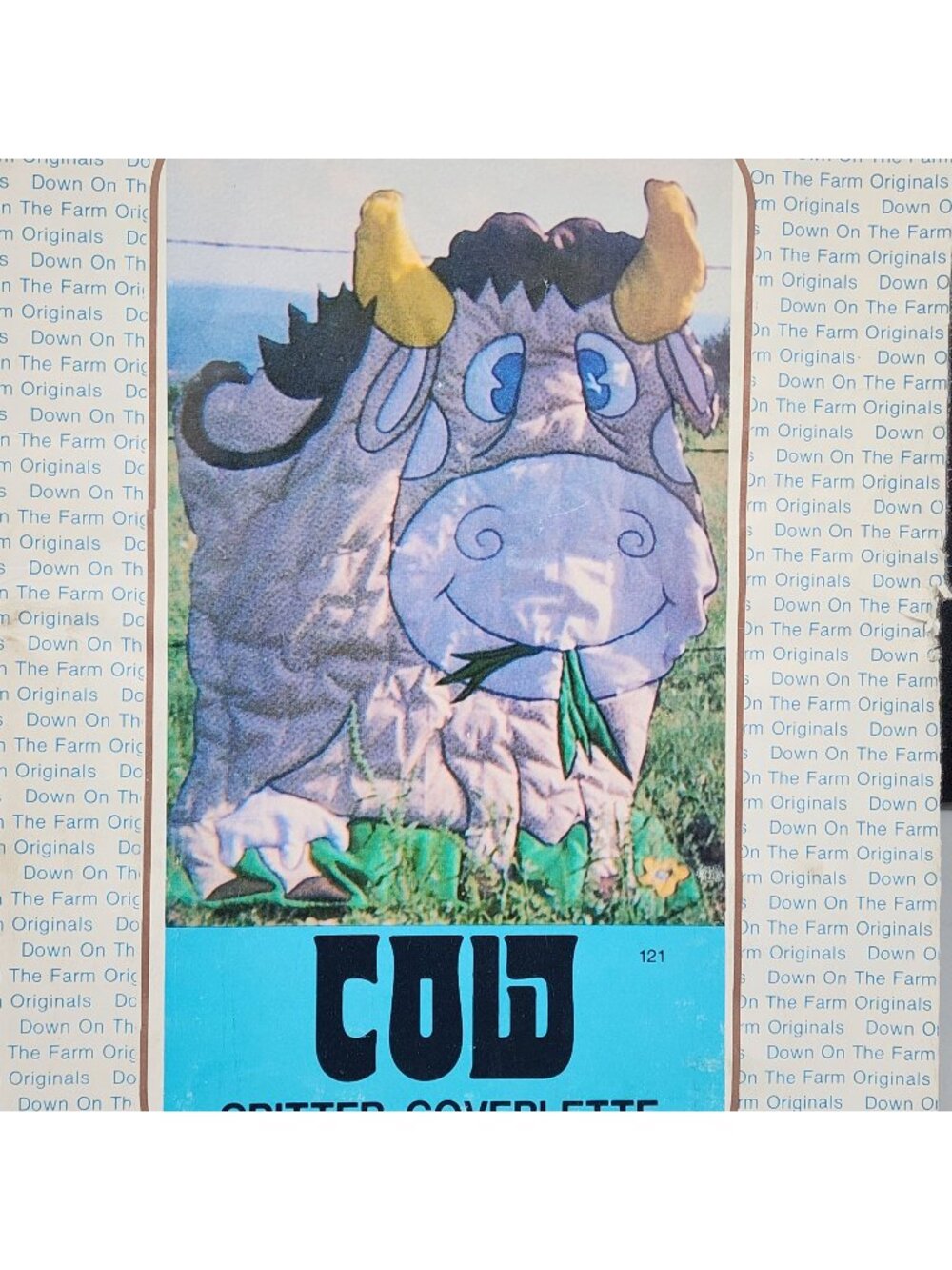 Coverlette Quilt Pattern Down On The Farm Original Cow Critter #121 VTG
